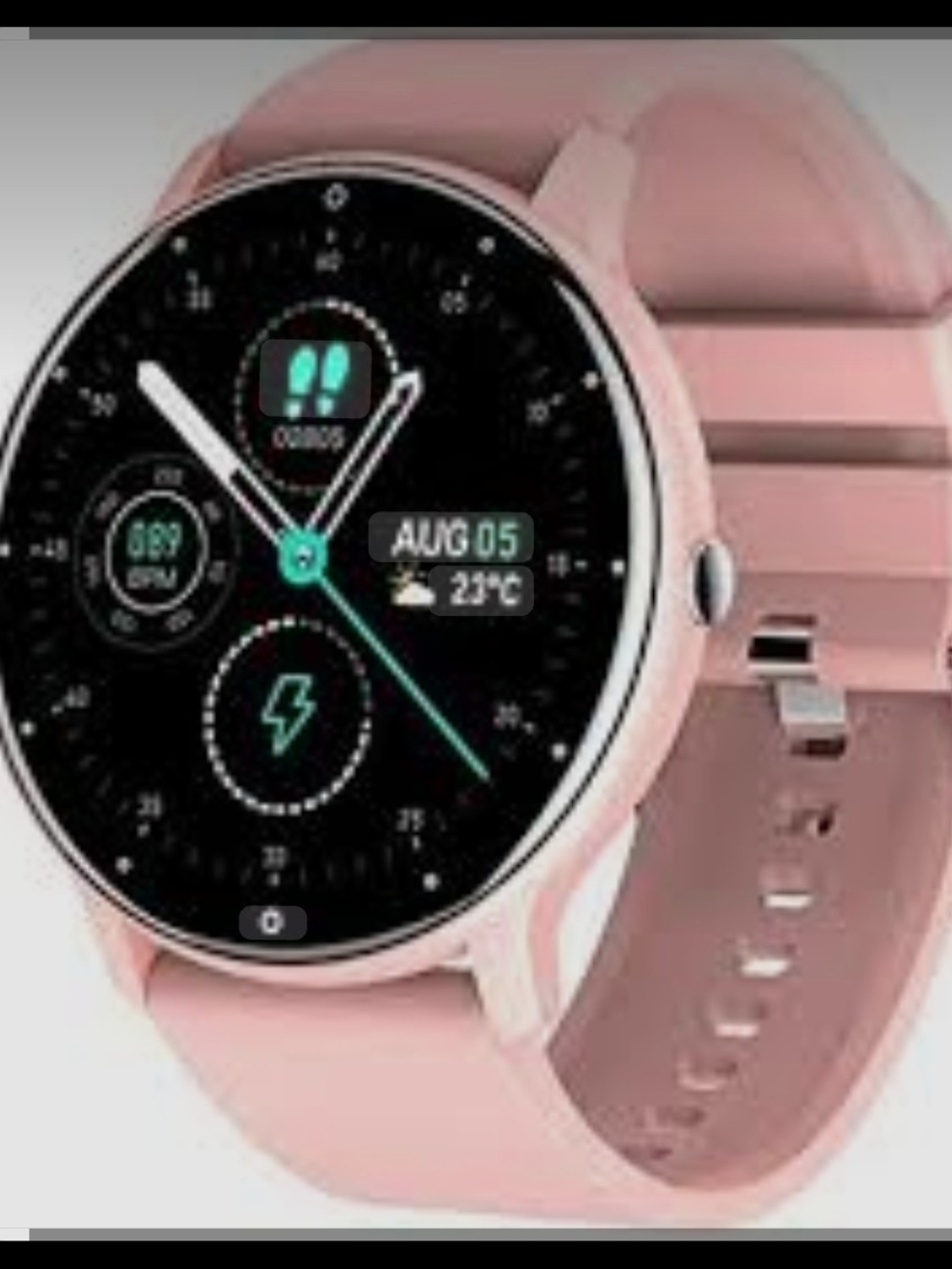 Pink Smartwatch - Compatible Wearable with Heart Rate & Notifications NiB